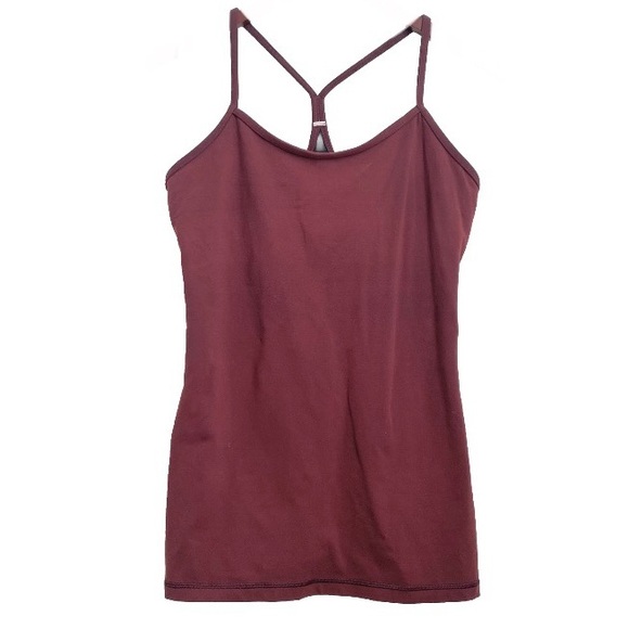 LULULEMON Power Y Tank Luon Bordeaux Drama Maroon Tank Size 10 - Picture 1 of 9
